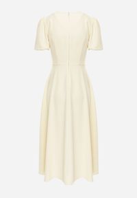 Born2be - Żółta Elegancka Sukienka VICES o Rozkloszowanym Kroju z Krótkim Rękawem Aezith. Okazja: na komunię, na wesele, na ślub cywilny. Kolor: żółty. Długość rękawa: krótki rękaw. Typ sukienki: proste, rozkloszowane. Styl: elegancki #4