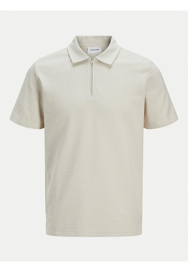 Jack & Jones - Jack&Jones Polo Benja 12269338 Beżowy Regular Fit. Typ kołnierza: polo. Kolor: beżowy. Materiał: bawełna