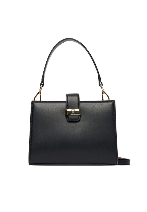 TOMMY HILFIGER - Tommy Hilfiger Torebka Th Heritage Mini Satchel AW0AW18286 Czarny. Kolor: czarny. Materiał: skórzane