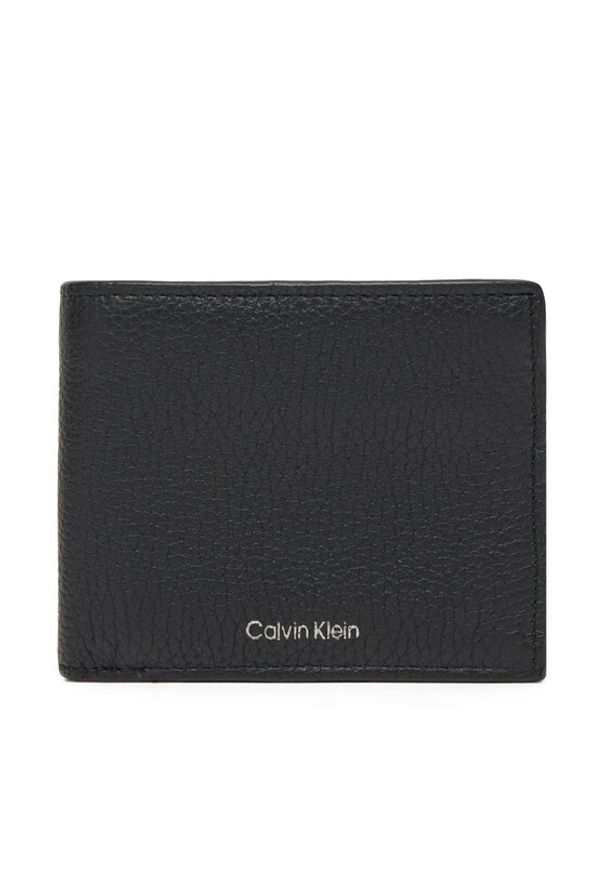 Calvin Klein Duży Portfel Męski Ck Leather Billfold W Zip Coin LV04D1028G Czarny. Kolor: czarny. Materiał: skóra