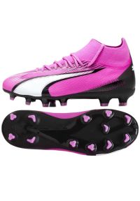 Buty Puma Ultra Pro FG/AG Jr 107769 01 różowe. Kolor: różowy. Materiał: materiał, syntetyk. Szerokość cholewki: normalna. Sport: piłka nożna #1