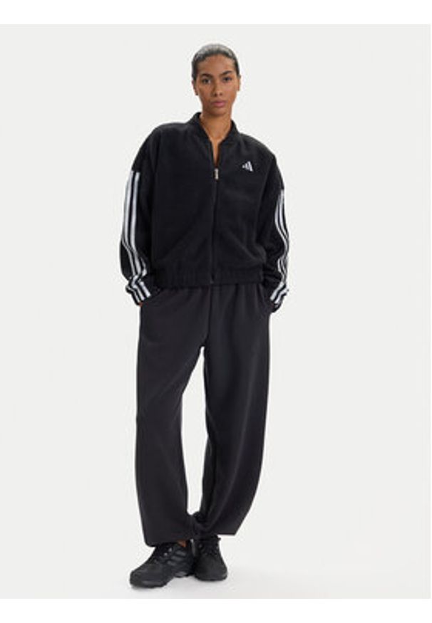 Adidas - adidas Bluza Holiday High Pile JM1891 Czarny Loose Fit. Kolor: czarny. Materiał: syntetyk