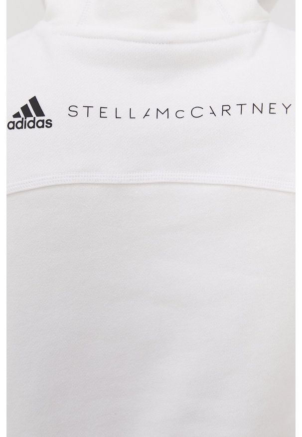 Adidas by Stella McCartney - adidas by Stella McCartney - Bluza. Kolor: biały. Długość rękawa: długi rękaw. Długość: długie
