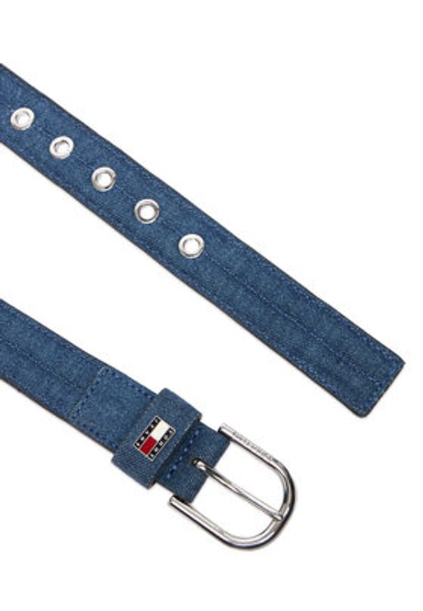 Tommy Jeans Pasek Damski Denim Cool 3.5 AW0AW18046 Niebieski. Kolor: niebieski. Materiał: materiał