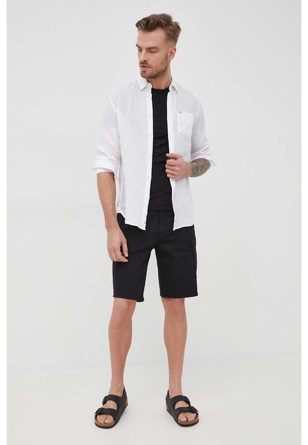 Armani Exchange szorty jeansowe męskie kolor czarny. Kolor: czarny. Materiał: jeans