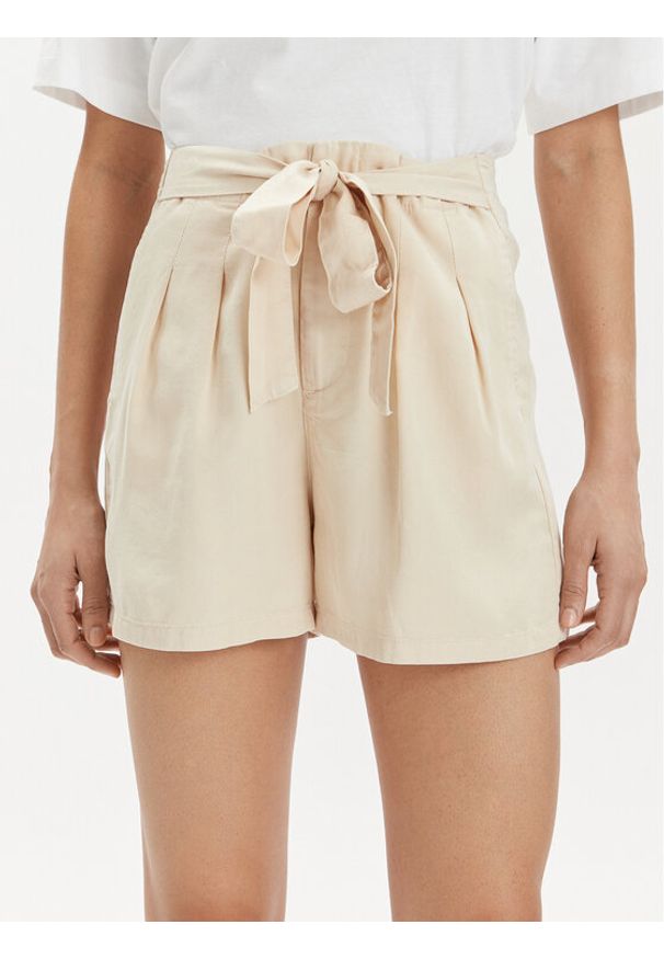 Vero Moda Szorty materiałowe Mia 10209543 Beżowy Slim Fit. Kolor: beżowy. Materiał: lyocell