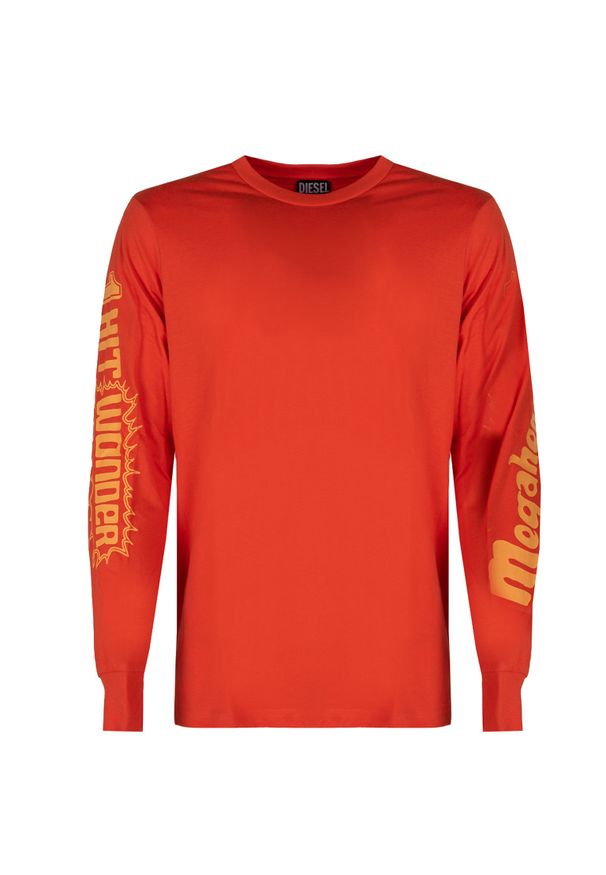 Diesel Longsleeve "Just" | A067680GRAM | Mężczyzna | Pomarańczowy. Kolor: pomarańczowy. Materiał: poliester, bawełna. Długość rękawa: długi rękaw. Długość: długie. Wzór: jednolity, nadruk. Styl: elegancki