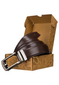 Pasek brązowy Peterson PU+skóra 35 mm PTN AB35-105-01-PUL. Kolor: brązowy. Materiał: skóra ekologiczna. Styl: klasyczny
