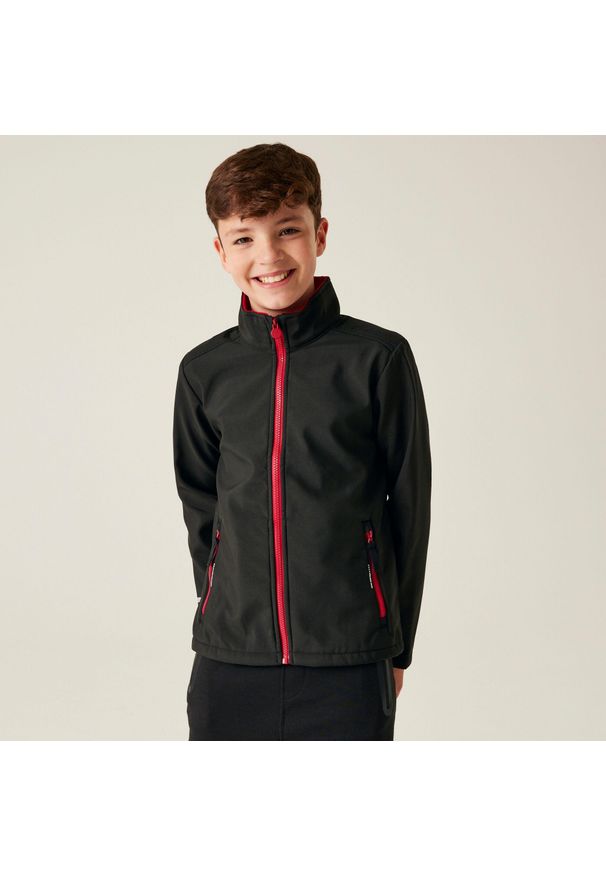 Regatta - Dziecięca kurtka softshell Ablaze. Kolor: czarny. Materiał: softshell