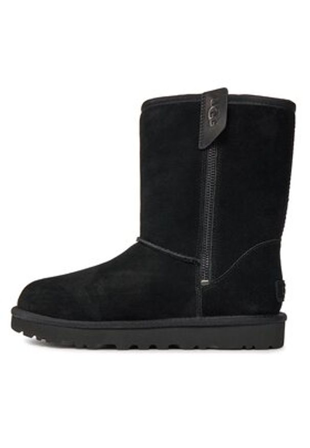 Ugg Śniegowce W Classic Short Bailey Zip 1144043 Czarny. Kolor: czarny. Materiał: skóra