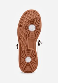 Renee - Beżowe Sneakersy Basic z Paskami na Boku Adila. Okazja: na co dzień. Zapięcie: pasek. Kolor: beżowy. Materiał: jeans. Wzór: paski. Obcas: na płaskiej podeszwie #7