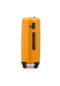 Wittchen - Średnia walizka z ABS-u z geometrycznym tłoczeniem pomarańczowa. Kolor: pomarańczowy. Materiał: poliester. Wzór: geometria #5