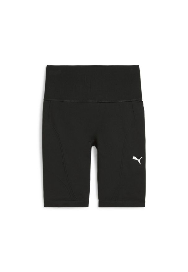 Puma - DAMSKIE, ROWEROWE SPODENKI BEZSZWOWE Z WYSOKIM STANEM SHAPELUXE PUMA Black. Stan: podwyższony. Kolor: czarny. Sport: taniec, joga i pilates