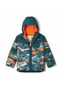 columbia - Kurtka Turystyczna Zimowa Dziecięca Columbia Mighty Mogul II Jacket. Kolor: zielony. Materiał: puch. Sezon: zima. Styl: sportowy