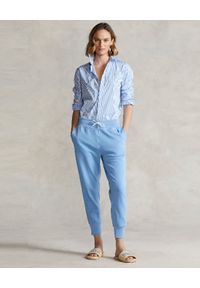 Ralph Lauren - RALPH LAUREN - Niebieskie spodnie dresowe z logo. Kolor: niebieski. Materiał: dresówka