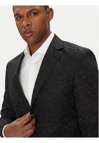 Karl Lagerfeld - KARL LAGERFELD Marynarka 155200 553038 Czarny Slim Fit. Typ kołnierza: dekolt w karo. Kolor: czarny. Materiał: syntetyk #7