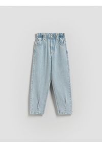 Reserved - Jeansy baggy high waist - niebieski. Stan: podwyższony. Kolor: niebieski