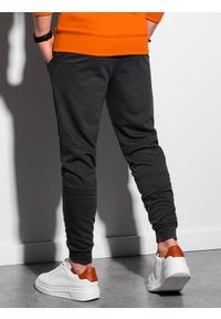Ombre Clothing - Spodnie męskie dresowe P954 - czarne - M. Kolor: czarny. Materiał: dresówka. Wzór: gładki #4