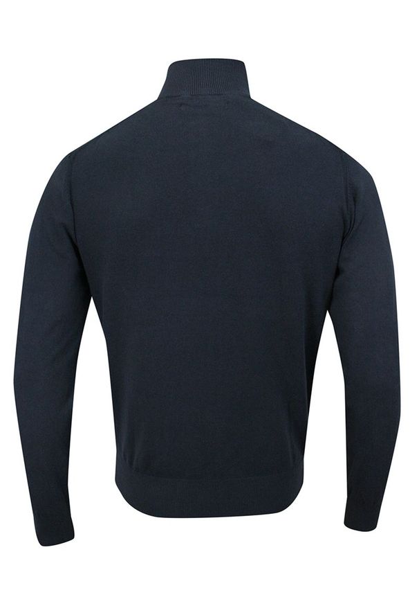 Niebieski sweter Just Yuppi z kołnierzem typu troyer, na zimę, elegancki