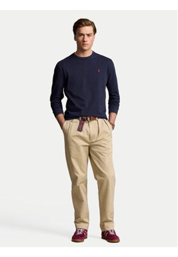 Polo Ralph Lauren Longsleeve 710671467057 Granatowy Classic Fit. Typ kołnierza: polo. Kolor: niebieski. Materiał: bawełna. Długość rękawa: długi rękaw