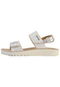 Geox - Sandały GEOX J SANDAL COSTAREI GI Srebrny. Kolor: szary. Materiał: syntetyk, skóra. Sport: turystyka piesza