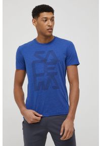 Salewa T-shirt sportowy Salewa Print kolor granatowy z nadrukiem. Kolor: niebieski. Materiał: poliester, materiał, włókno, bawełna. Wzór: nadruk. Styl: sportowy