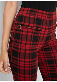 bonprix - Spodnie z dżerseju. Kolor: czerwony. Materiał: jersey. Styl: klasyczny #3