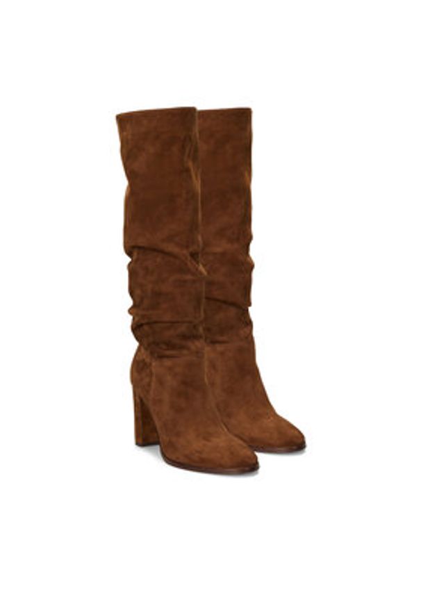 Lauren Ralph Lauren - LAUREN RALPH LAUREN Kozaki 802937807002 Brązowy. Kolor: brązowy. Materiał: zamsz, skóra