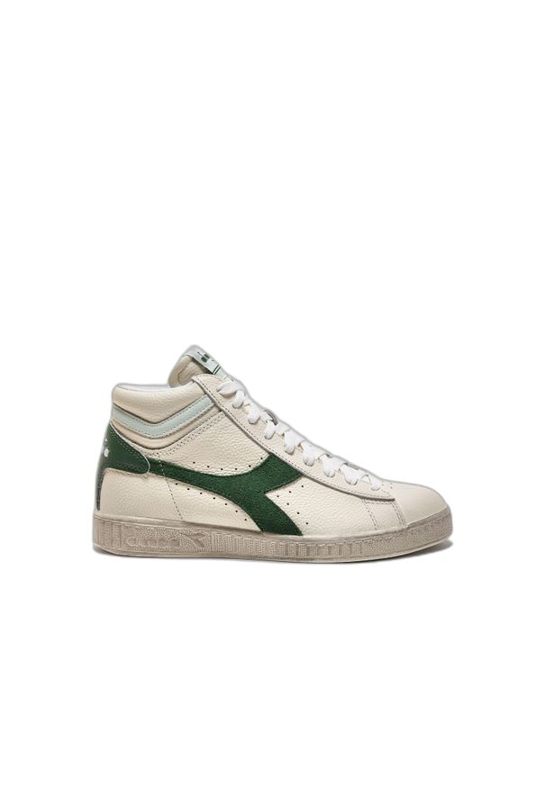 Kosze Diadora Game L Waxed Pop High. Kolor: zielony. Materiał: skóra. Sport: tenis