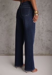 Renee - Niebieskie Szerokie Jeansy z Bawełny Vimelsnis. Okazja: na co dzień. Kolor: niebieski. Styl: casual #5
