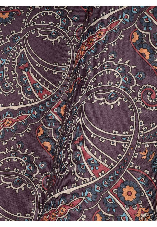 Pako Lorente - PAKO LORENTE - Fioletowa poszetka męska paisley. Kolor: fioletowy. Materiał: poliester. Wzór: paisley
