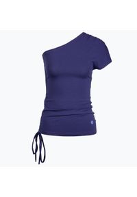 MOONHOLI - Koszulka do jogi Moonholi One Shoulder String na jedno ramię. Kolor: niebieski. Sport: joga i pilates