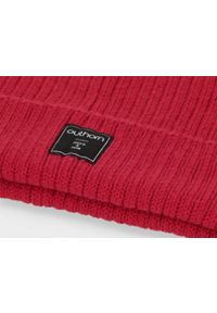 outhorn - Czapka beanie męska. Materiał: dzianina, poliester. Wzór: aplikacja. Styl: klasyczny