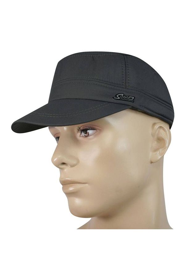 Jarek - Czapka Patrolówka, Popielata z Polarem, Jesienno-Zimowa, z Nausznikami i Regulacją, Męska. Kolor: szary. Materiał: polar. Sezon: jesień, zima
