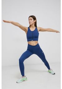 Reebok legginsy treningowe Lux Perform H49048 damskie gładkie. Kolor: niebieski. Materiał: skóra. Wzór: gładki. Sport: fitness