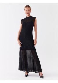 Calvin Klein Sukienka dzianinowa K20K205555 Czarny Regular Fit. Kolor: czarny. Materiał: dzianina, wiskoza