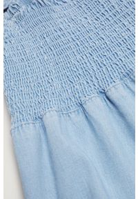 mango - Mango Sukienka DULIPA mini rozkloszowana. Kolor: niebieski. Materiał: bawełna, materiał. Typ sukienki: rozkloszowane. Długość: mini #7