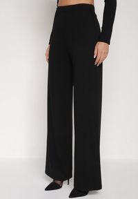 Born2be - Czarny Bawełniany Komplet Kopertowa Bluzka z Długim Rękawem i Spodnie Ferenna. Kolor: czarny. Materiał: bawełna #4