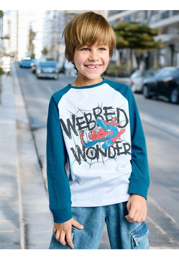 Sinsay - Koszulka MARVEL - mid blue. Długość rękawa: długi rękaw. Długość: długie. Wzór: motyw z bajki