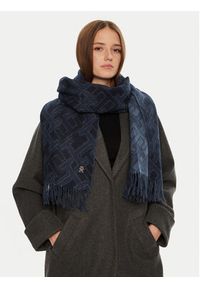 TOMMY HILFIGER - Tommy Hilfiger Szalik AW0AW16650 Granatowy. Kolor: niebieski. Materiał: wełna, materiał
