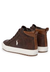 Polo Ralph Lauren Sneakersy RF104242 Brązowy. Kolor: brązowy. Materiał: skóra #6