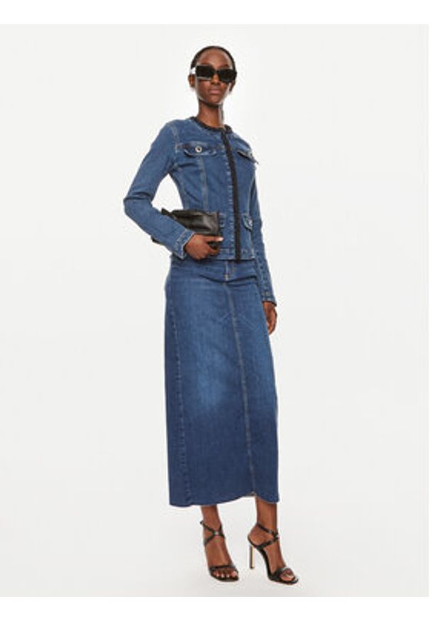 Liu Jo Kurtka jeansowa UF4094 D4448 Granatowy Regular Fit. Kolor: niebieski. Materiał: bawełna