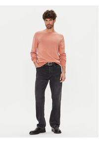 Calvin Klein Sweter LV040BM343 Koralowy Regular Fit. Kolor: pomarańczowy. Materiał: bawełna #4