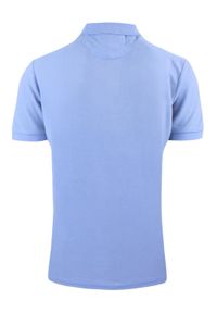 Koszulka Polo, Męska - Adriano Guinari - Zgaszony Błękit. Typ kołnierza: polo. Kolor: niebieski. Materiał: bawełna. Styl: klasyczny #3