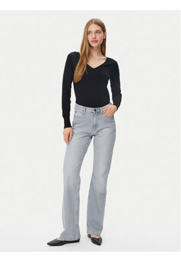 Morgan Sweter 251-MIELO Czarny Slim Fit. Kolor: czarny. Materiał: wiskoza