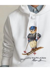 Ralph Lauren - RALPH LAUREN - Biała bluza z kapturem i kultowym misiem Polo. Typ kołnierza: polo, kaptur. Kolor: biały. Materiał: bawełna. Długość rękawa: długi rękaw. Długość: długie. Wzór: kolorowy, nadruk. Styl: klasyczny #4