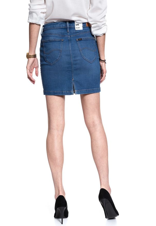 Lee - SPÓDNICA JEANSOWA LEE MID SKIRT MID BELLEVUE L38JLTGX 112108224. Materiał: jeans
