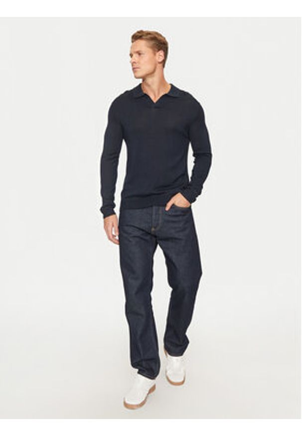 Sisley Sweter 11BAS300J Granatowy Regular Fit. Kolor: niebieski. Materiał: syntetyk