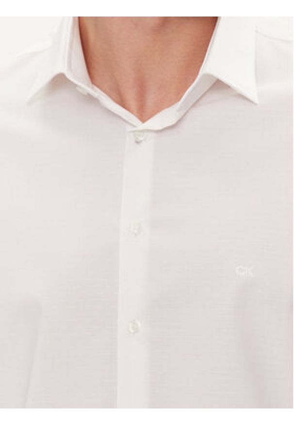 Calvin Klein Koszula K10K112587 Biały Slim Fit. Kolor: biały. Materiał: bawełna