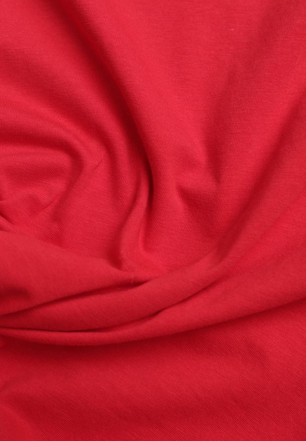 Born2be - Czerwony Bawełniany T-shirt w Klasycznym Stylu Nedila. Kolor: czerwony. Materiał: bawełna. Długość: długie. Styl: klasyczny